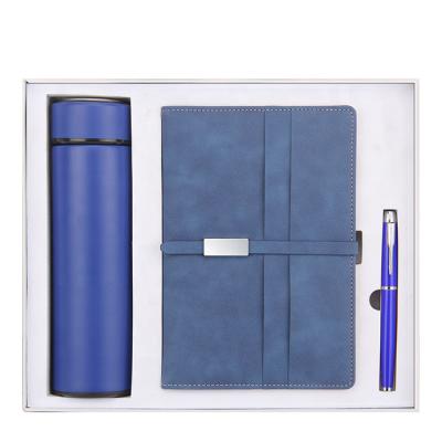 China Custom Barber Shop PU Cover Notebook Pen Vacuum Flask Gift Set for sale