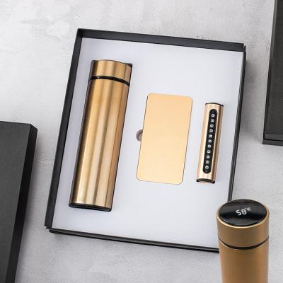 China Engraved Business Style Vacuum Flask Cup +Temporary Shutdown Sign +10000 mAh Power Bank Gift Set for sale