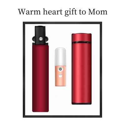 China Nano Agriculture Umbrella Automatic Mist Spray Temperature Display Vacuum Flask Mothers Day Gift Set for sale