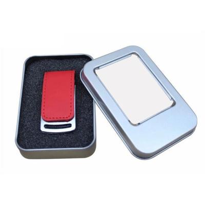 China New Modern PU Metal Key Chain Leather Pendant Style Flash USB Drive Leather USB Stick for sale