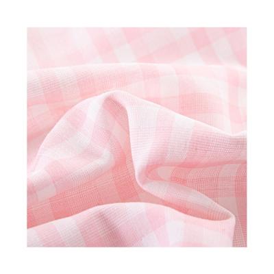 China White And Pink Double Layer Fabric Breathable Modern Plaid Design Fabric for sale