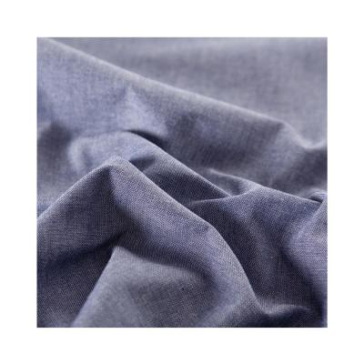 China Modern Design Breathable Blue Pure Color Cambric Fabric Cotton Polyester Fabric for sale