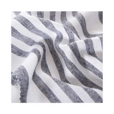 China Black And White Striped Linen And Rayon Fabric Modern Design Memory Fabric for sale