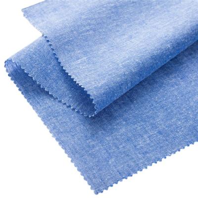 China Memory Modern Design Pure Blue Poplin Fabric Linen Cotton Fabric for sale