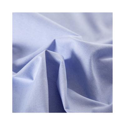 China Modern Design Breathable Blue Pure Color Cambric Fabric Cotton Polyester Spandex Fabric for sale