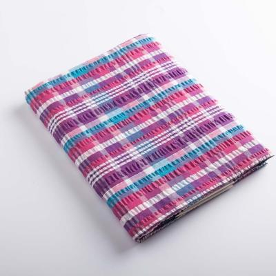 China 100% Cotton Breathable Multi Color Design Designer Striped Cotton Crepe Fabric for sale