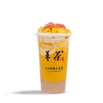 China Low Price Stocked Plastic Cup With Cover Wholesale Plastic Cups Bubble Tea Plastic Cups for sale