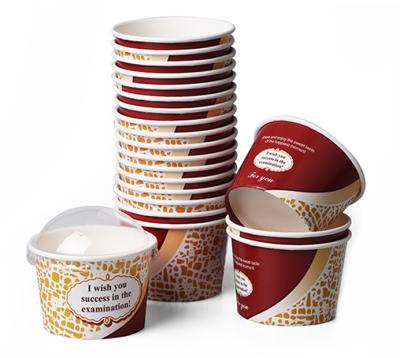 China Stocked Disposable Ice Cream Packaging Logo Printed Paper Ice Cream Cup for sale