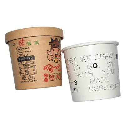 China Recycled Materials Custom Logo Printing Eco Friendly Soup Tub Paper Tub Container Microwave Soup Tub for sale