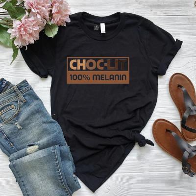 China Hot Selling Custom Graphic T-shirt QUICK DRY Logo Women Cotton Tshirts Chocolit Drippin Print Brand Summer Custom T Shirt for sale