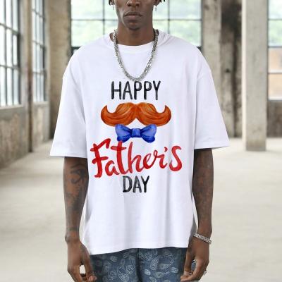 China Wholesale Custom Men's Summer Anti-Wrinkle Round Neck Oversized Tee Father's Day Dad Super Designer Shirts For Men for sale