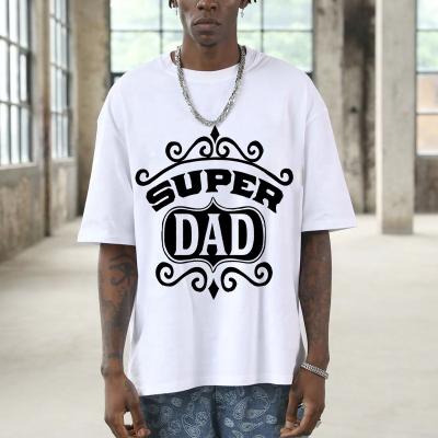 China Anti-Wrinkle Success Solid Color 230g Cotton T-shirt Seamless Men's Super Happy Father's Day Printing Oversized 100% T-shirts for sale