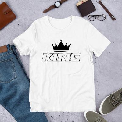 China High Quality Viable Men's T-Shirt Printed Black King Shirt Graphic Long Sleeve Tops Mens Summer Oversized Short Shirt for sale