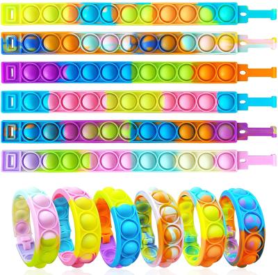 China Pushing Snaps Bubbling Pushing Sound Wiggle Toy Fidget Bracelet, Durable and Multi-Color Adjustable Relaxation Finger Press Bracelet forADHD ADD Autism for sale