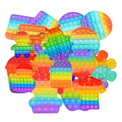 China Educational Sensory Noise Bubble Push Rainbow Toys Itting Person Toy Autism Round Anti-Anxiety Toys for sale