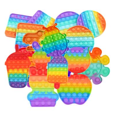 China Figet Toy Hotsale Colorful Push Toy Hotsale Bubble Sensory Stress Reliever Anti-stress Autism Needs Rainbow Bouncing Jumping Toys for sale