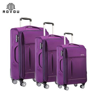 China Factory Wholesale Business 20 24 28 Inch Suitcase Cabin Travel Luggage Trolley Bag Nylon Luggage Sets Funky Suitcase for sale