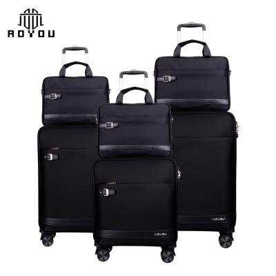 China 3Pcs Business Handheld Travel 16/20/24 Inch Cabin Trolley Luggage Black Nylon Suitcase for sale