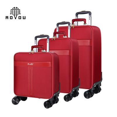 China Red Business Suitcases With 360 Degree Wheels Shipping Case Three Nylon Luggage Sets for sale