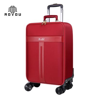 China New Red Business Travel Bag Suitcase Oxford Luggage With TSA Lock for sale