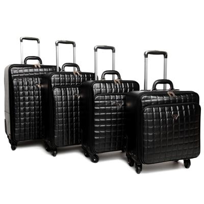 China Business 3 Pcs 16/20/24 Inch Leather Luggage Set PU Travel Trolley Suitcase Set for sale