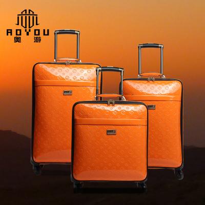 China New Design 16/20/24 Inch Leather Soft Travel Luggage Bags 3pcs Set 16/20/24 Wheel Spinner for sale