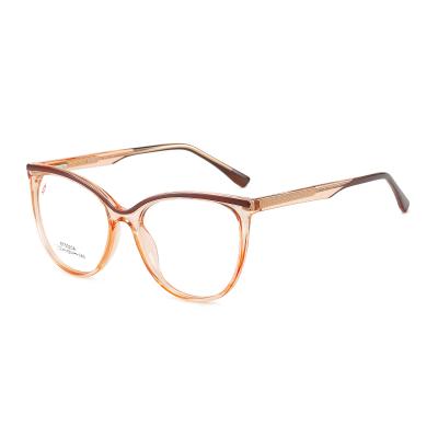 China Female Cat Eye Trendy Eyebrow Cat Eye Frame BS5020 Design Optical Glasses New Sight Transparent CP Glasses for sale