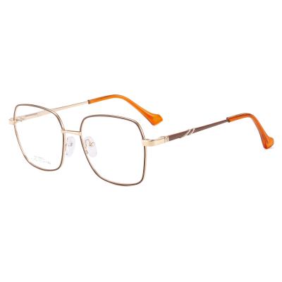 China New Design DM1059 Soft Safe Metal Colored Glasses Frames Spring Hinge Square Frame Optical Eyewear for sale