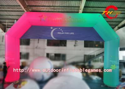 China Big Colourful LED Lighting Inflatable Start Finish Arch For Wedding Custom Size for sale