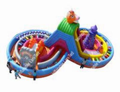 China Customized 9 oz internal Inflatable Obstacle Course of Kids , CE / UL for sale