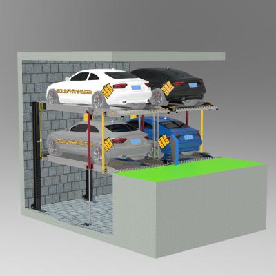 China Mine Two Post Car Lift Parking Underground Parking Equipment 2000 Kg for sale