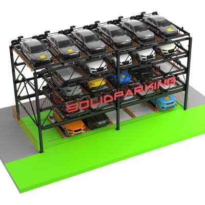 China Solid steel structure smart lift-slide car puzzle parking system /2 floor | optional/smart parking system 15 floor price for sale