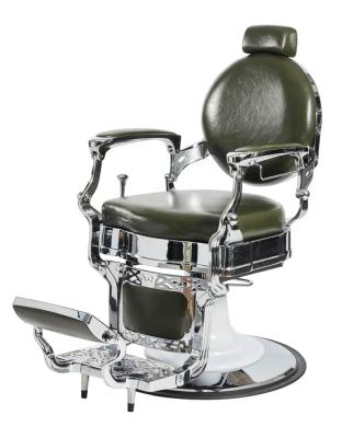 China EUROPEAN Wholesale baeuty application hairdressers wholesale baeuty product salon product chrome luxury vintage green chrome barber chair for sale