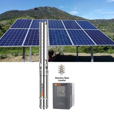 China Agriculture Kenya solar water pump 3hp/house pump 100m 220v 2200w hybrid solar head 200m dc pump for farm for sale