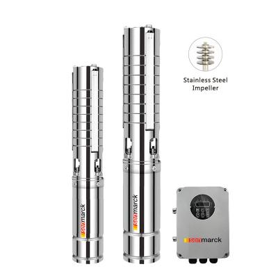 China Agriculture Africa Deep Pumper / Home 4 Inch DC Brushless Electric Solar Water Borehole Pumps 146m Head Heavy Duty Submersible Solar Water Pumps for sale