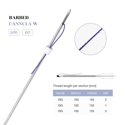 China High Quality Body Lift Lift /Leg Lift/Eye Lift/Blunt Type 18G 19G Cannula Face Lift W Cannula 3D Tension Wire 19G PDO Buttock Lift for sale