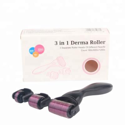 China Anti-hair Removal Microneedling Drum Set Derma Roller Set 3 in 1 for Hair Treatment for sale