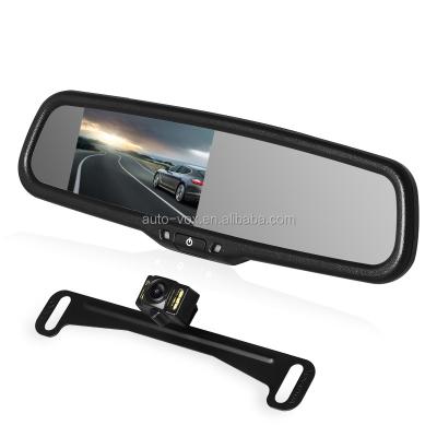 China 2.4g LCD Panel 1080P Car Backup Camera Rear View Mirror Night Vision Dish Wireless Liscense Backup Camera RVS-T1400-BWC1 for sale