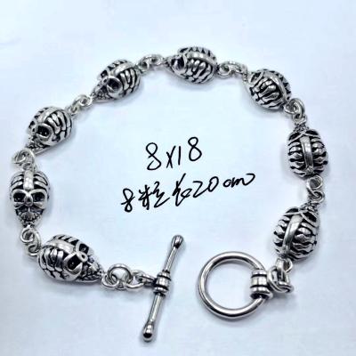 China BMZ 316L Religious Stainless Punk Fashion Human Skeleton Bracelet Men's Hand Skull Bracelet for sale