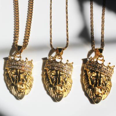 China New 5.5*2.8cm FASHIONABLE all hot selling BMZ lion pendant 2 layers assorted real 316L gold IP gold plating lion pendant stainless for sale