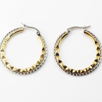 China BMZ 2021 FASHIONABLE two-colors vacuum plate 20/30/40/50mm circle fashion stainless lady single earring for sale