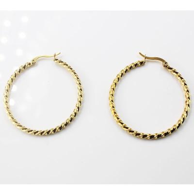 China BMZ FASHIONABLE 2 Years Guaranteed New Best Quality Unique Twist Earring Circle Fashion Gold Earring Stainless Jewelry for sale