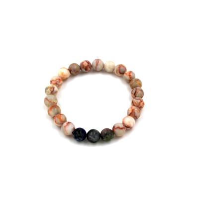 China Religious Fashion Natural Stone Beads Bracelet Handmade Natural Lava Bead Jewelry Tiger Stone Bracelet Stone Bead Bracelet for sale