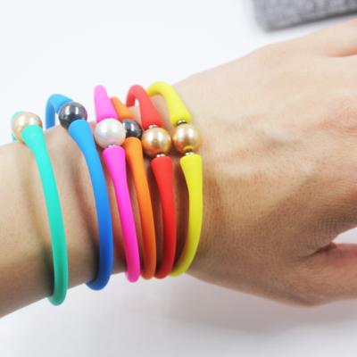 China Casual/sporty HOME OEM! Wholesale Negative Silicon Ion Bangle Best Quality Custom Silicone Bracelet Necklace Stainless Set for sale