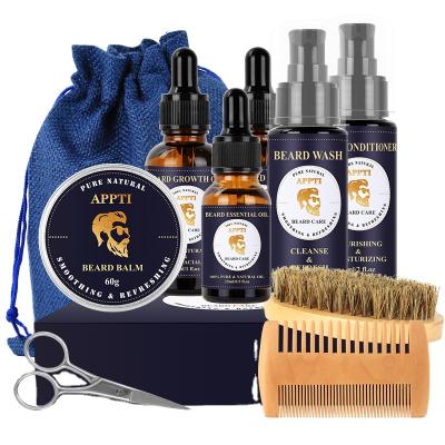 China Beard Maintenance and Growth Promotion Private Label Beard Grooming Kit Beard Oil Set Customize OEM for Mustache Sideburns Bandit Care for sale