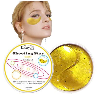 China Anti-wrinkle Private Label Eye Gel Pads Hydrogel 24K Gold Korean Crystal Collagen Eye Mask Under Eye Patch for sale