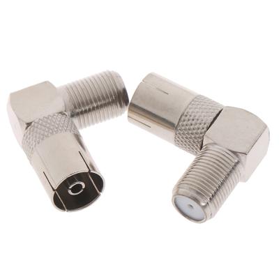 China 90 Degree Rectangle TV RF Coaxial Cable Connector Aerial RF Coaxial Female To TV Female Plug To Female Socket for sale