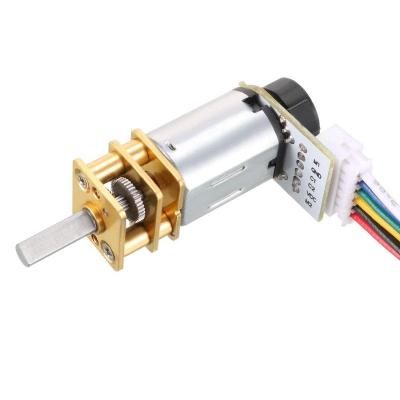 China Totally enclosed N20 dc motor with 12mm gearbox reducer 6v dc motor with hall sensor 7PPR encoder for remote kids play dc geared n20 motor for sale