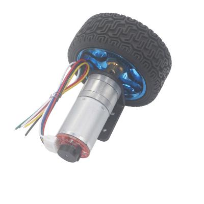 China 25mm DC Motor 50rpm 12-1360 Rpm Electric Motor Speed ​​Drip-Proof Micro Motor With Encoder Coupling 65mm Wheel Smart Car Kit For Robot DIY for sale