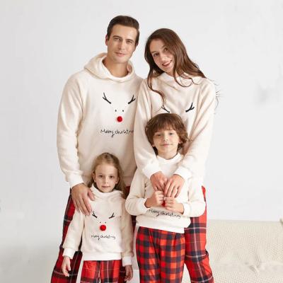 China Warm Fleece Christmas Breathable Lovely Family Matching Sleepwear Pajamas Sets for sale